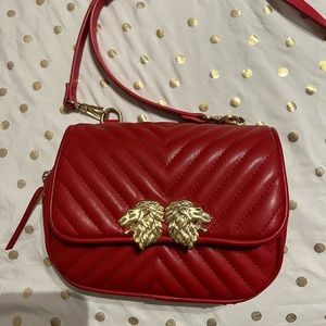 Red gold lion crossbody Purse